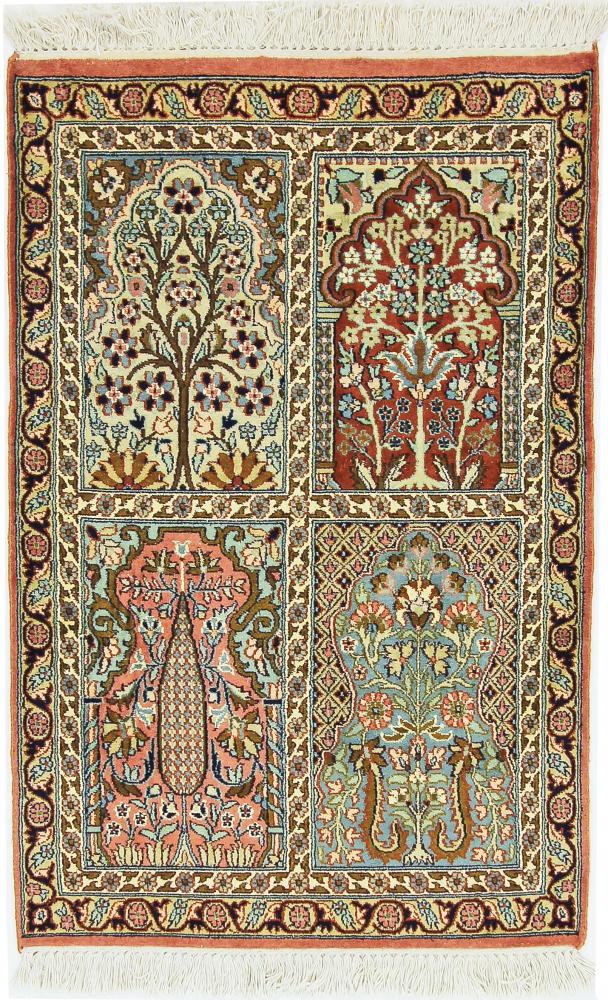 Tapis indien Cachemire Pure Soie 97x64 97x64, Tapis persan Noué à la main