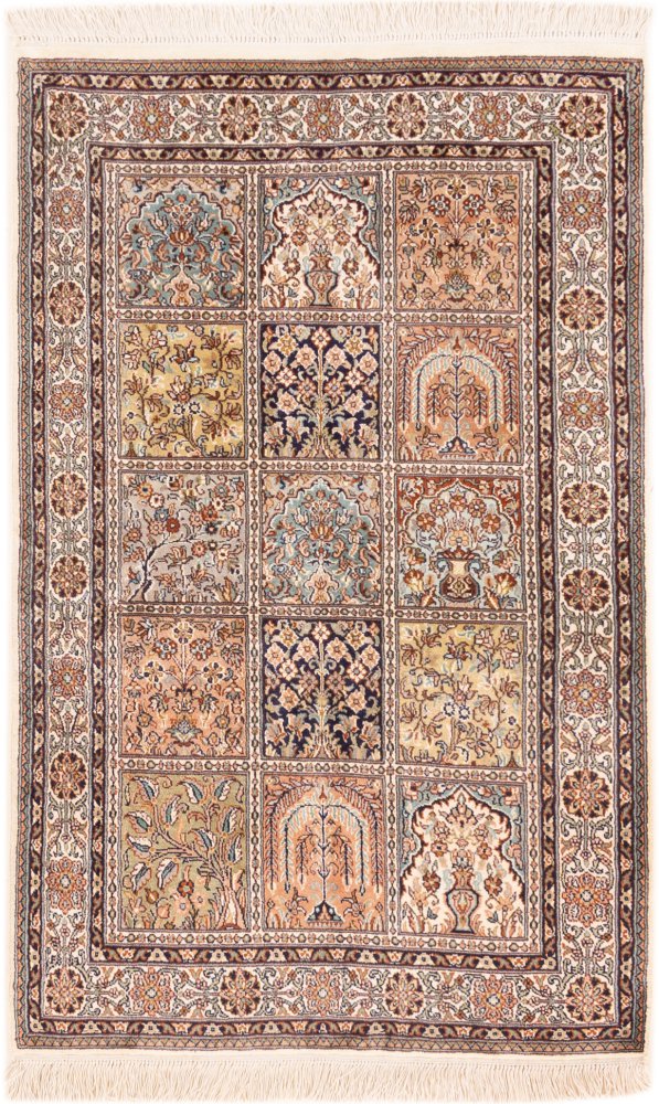 Tappeto indiano Cachemire di Seta 124x80 124x80, Tappeto persiano Annodato a mano