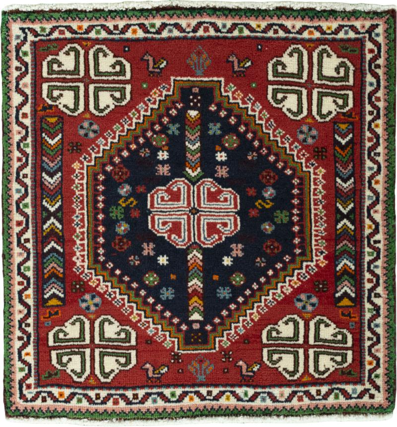 Persisk teppe Shiraz 65x66 65x66, Persisk teppe Knyttet for hånd