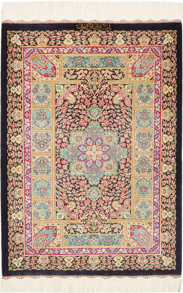 Perzisch tapijt Qum Zijde 86x60 86x60, Perzisch tapijt Handgeknoopte