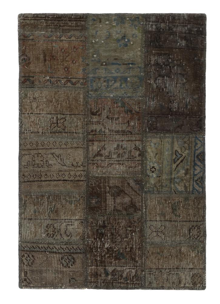 Persisk tæppe Patchwork 89x61 89x61, Persisk tæppe Knyttet i hånden