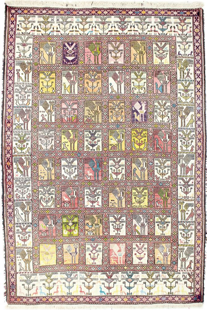 Perzsa szőnyeg Kilim Fars Verni Selyem 192x129 192x129, Perzsa szőnyeg szőttesek