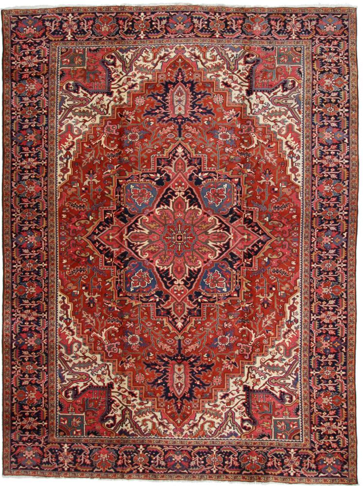 Persisk tæppe Heriz 398x293 398x293, Persisk tæppe Knyttet i hånden