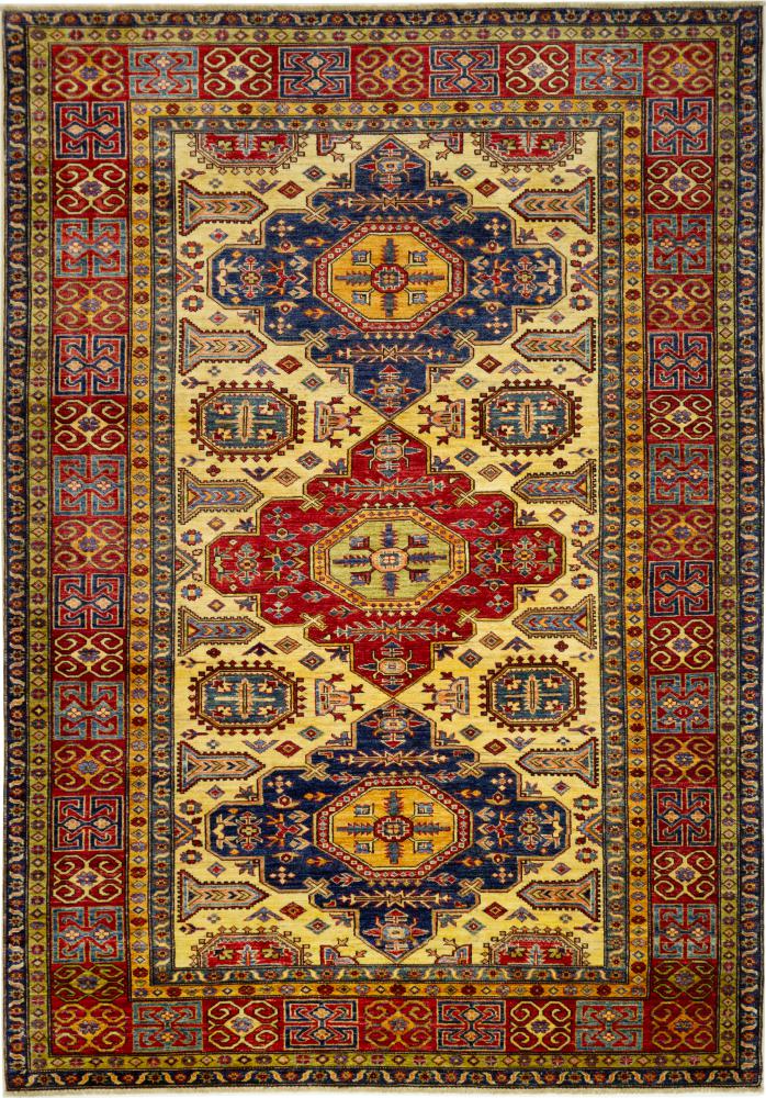 Afghansk tæppe Super Kazak 258x184 258x184, Persisk tæppe Knyttet i hånden