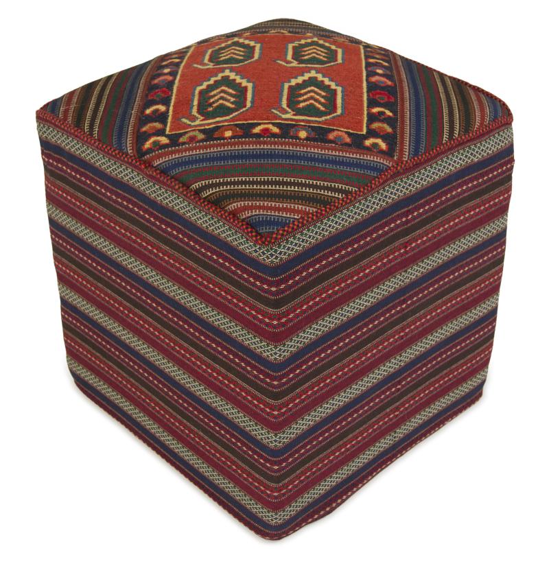 Perzisch tapijt Pouf 46x46 46x46, Perzisch tapijt Handgeweven