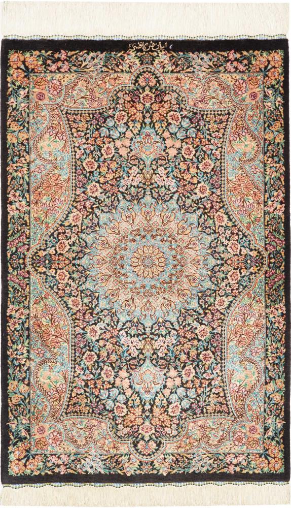 Persisk tæppe Ghom Silke 91x57 91x57, Persisk tæppe Knyttet i hånden