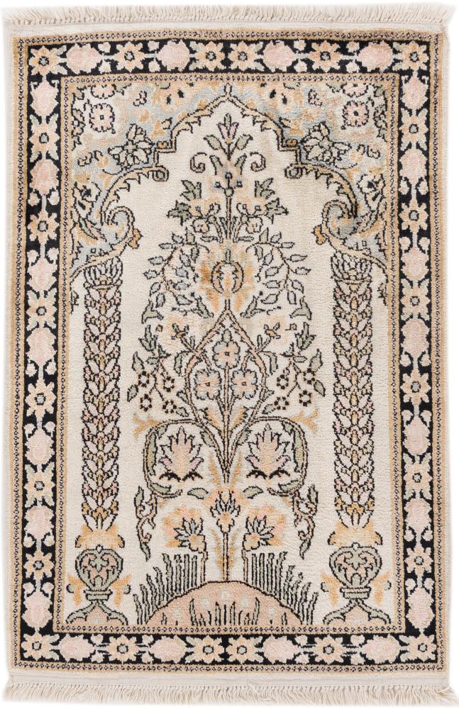 Indischer Teppich Kaschmir Seide 3'4"x2'3" 3'4"x2'3", Perserteppich Handgeknüpft