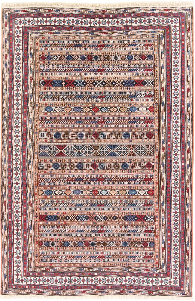 Tapete persa Kilim Soozani 204x136 204x136, Tapete persa Tecido à mão