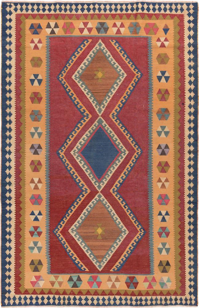 Persisk teppe Kelim Fars Gammel 235x154 235x154, Persisk teppe Handwoven 