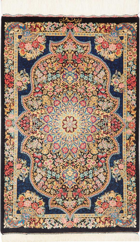 Perzisch tapijt Qum Zijde 88x59 88x59, Perzisch tapijt Handgeknoopte