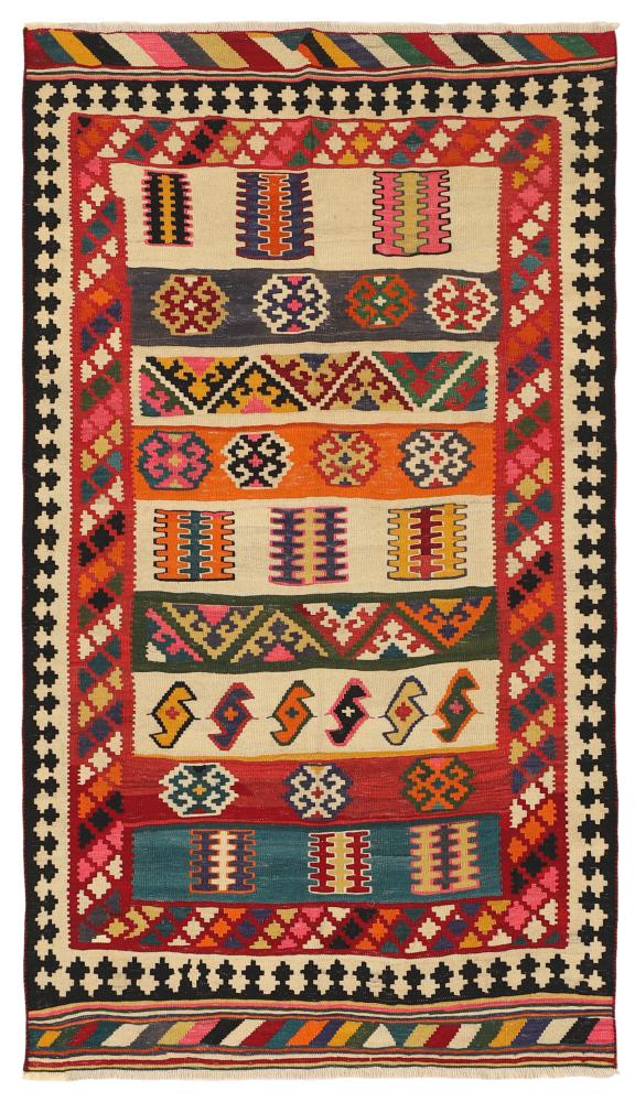 Tapis persan Kilim Fars 214x120 214x120, Tapis persan Tissé à la main