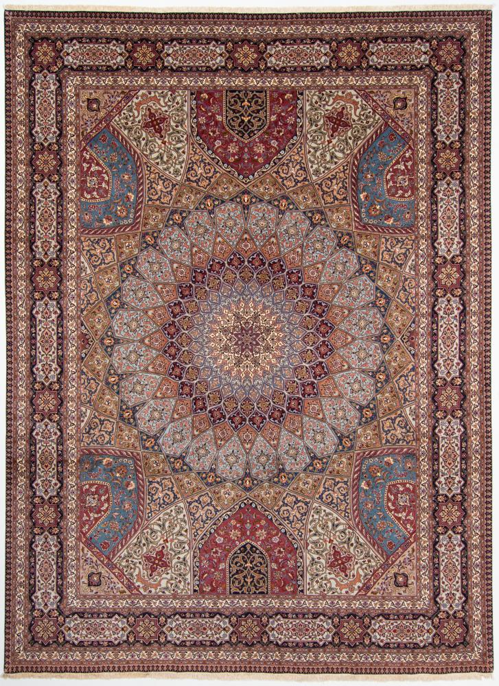 Tapete persa Tabriz 50Raj 13'0"x9'11" 13'0"x9'11", Tapete persa Atado à mão