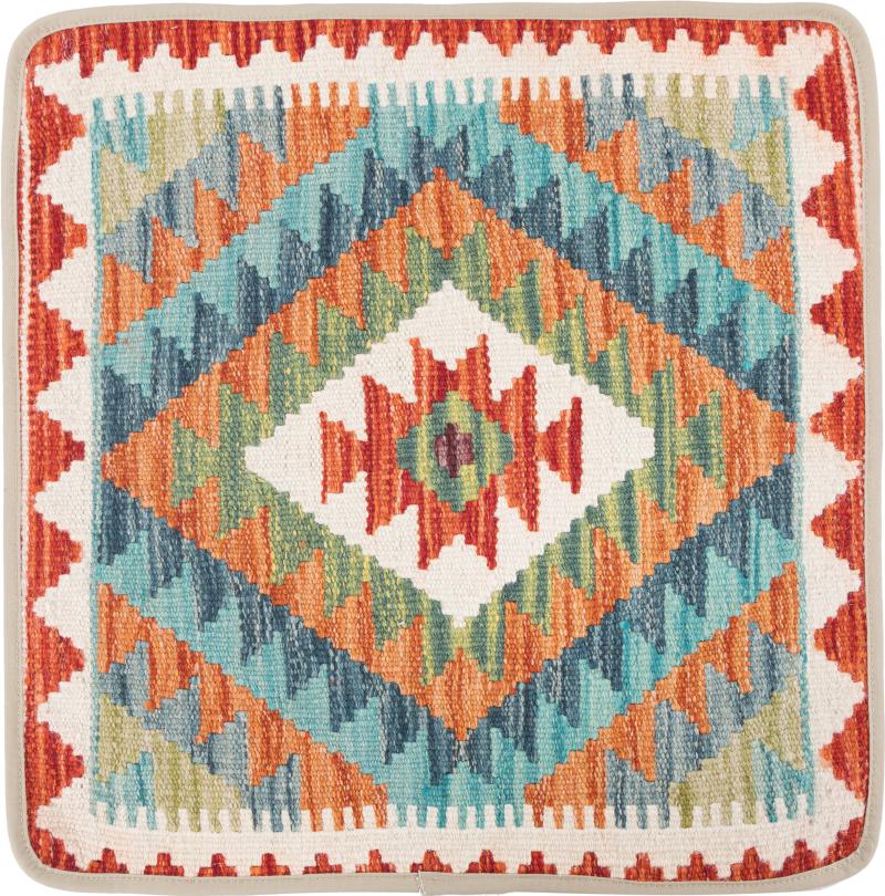 Afghan rug Kilim Afghan Cushion Cover 50x50 50x50, Persian Rug Knotted by hand