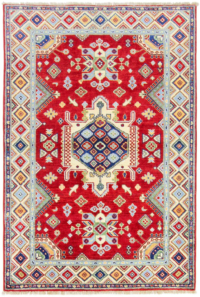Afghan rug Kazak 5'10"x4'0" 5'10"x4'0", Persian Rug Knotted by hand