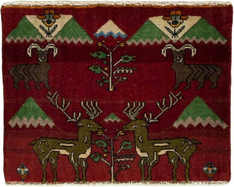 Alfombra persa Persia Gabbeh Ghashghai 48x63 48x63, Alfombra persa Anudado a mano