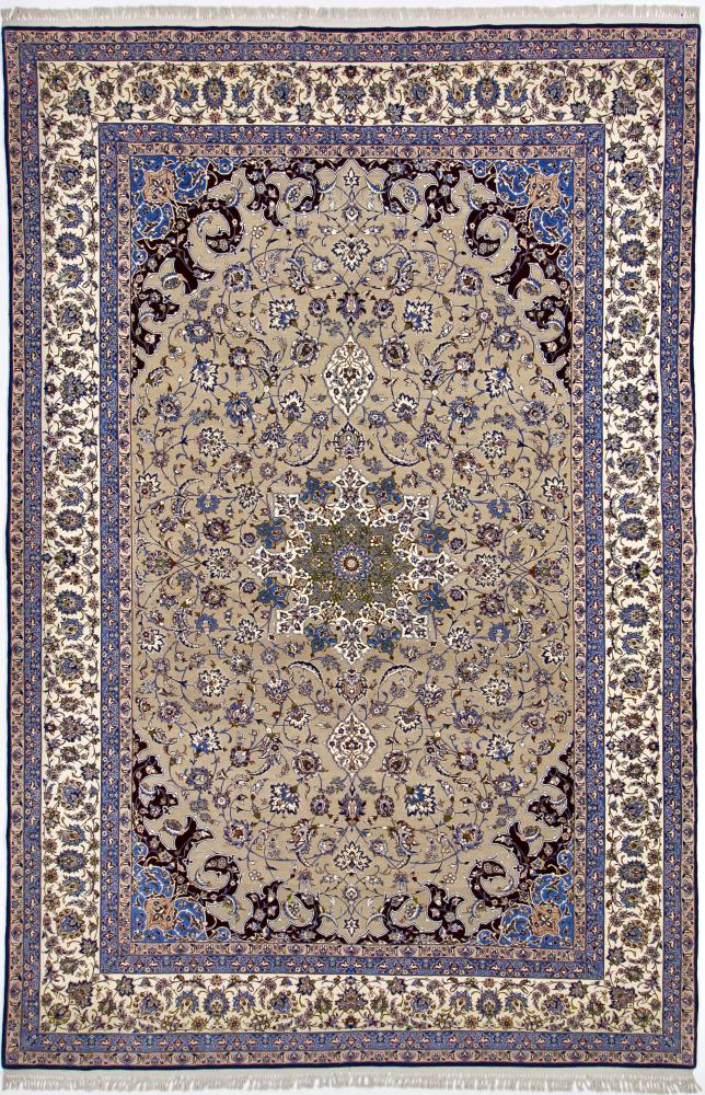 Perserteppich Isfahan Seidenkette 10'7"x7'1" 10'7"x7'1", Perserteppich Handgeknüpft
