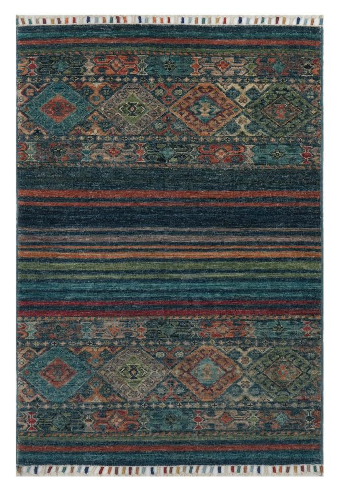 Pakistani rug Arijana Shaal 4'0"x2'6" 4'0"x2'6", Persian rug Hand-knotted