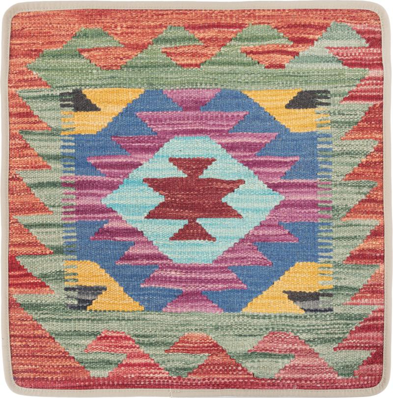 Afghan rug Kilim Afghan Cushion Cover 50x50 50x50, Persian Rug Knotted by hand