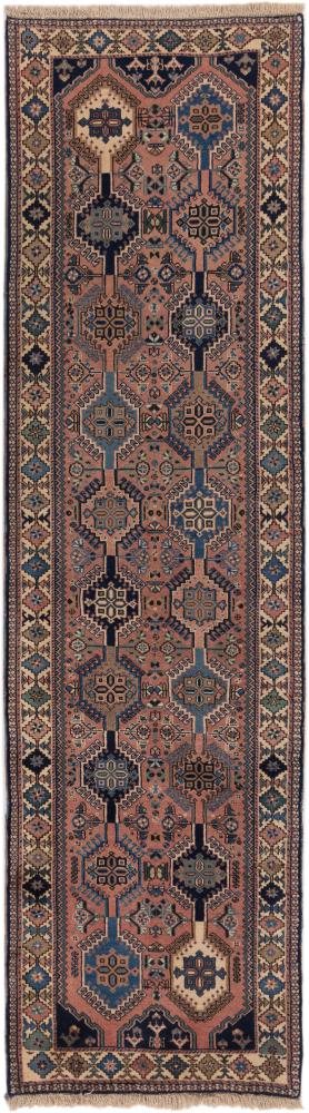 Persian Rug Yalameh 9'6"x2'7" 9'6"x2'7", Persian Rug Knotted by hand