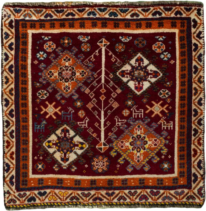 Tapis persan Shiraz 63x63 63x63, Tapis persan Noué à la main