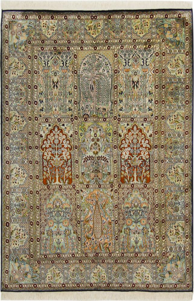 Alfombra india Cachemira de Seda 182x125 182x125, Alfombra persa Anudado a mano