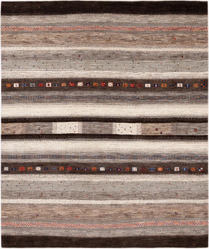 Persian Rug Persian Gabbeh Kashkuli Banafsheh 9'6"x8'0" 9'6"x8'0", Persian Rug Knotted by hand