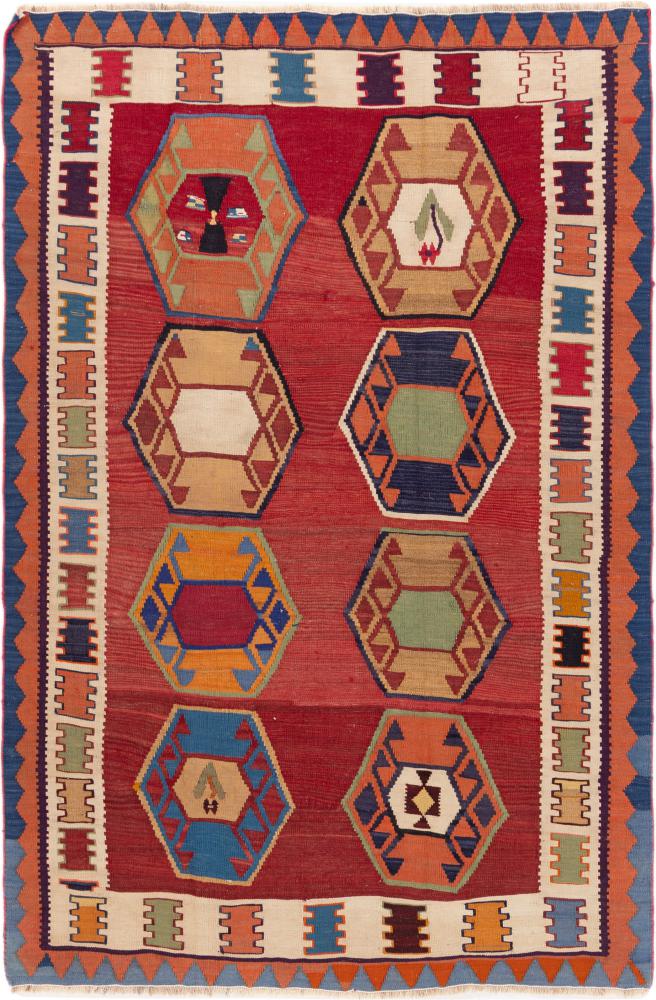 Covor persan Chilim Fars Vechi 214x141 214x141, Covor persan Lucrate de mână