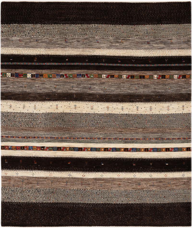 Persian Rug Persian Gabbeh Kashkuli Banafsheh 9'6"x8'1" 9'6"x8'1", Persian Rug Knotted by hand