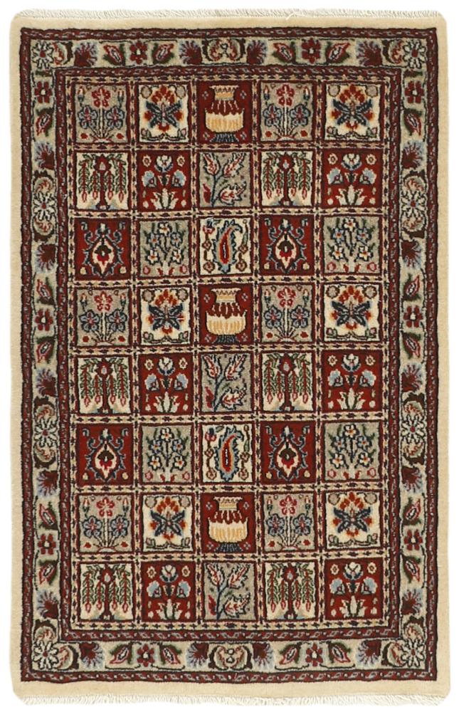 Persian Rug Moud Garden 3'1"x2'0" 3'1"x2'0", Persian Rug Knotted by hand
