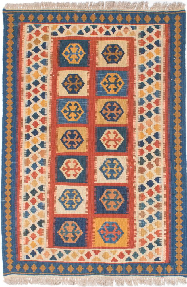 Tapete persa Kilim Fars 144x99 144x99, Tapete persa Tecido à mão