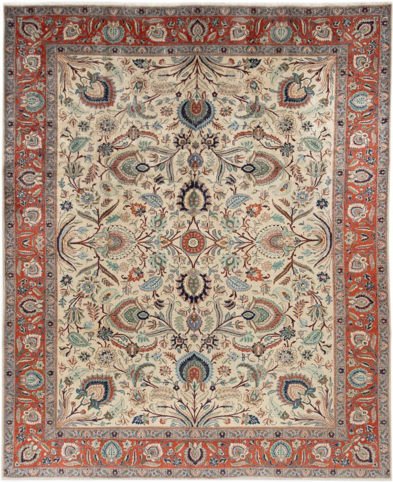 Tapete persa Tabriz 336x274 336x274, Tapete persa Atado à mão