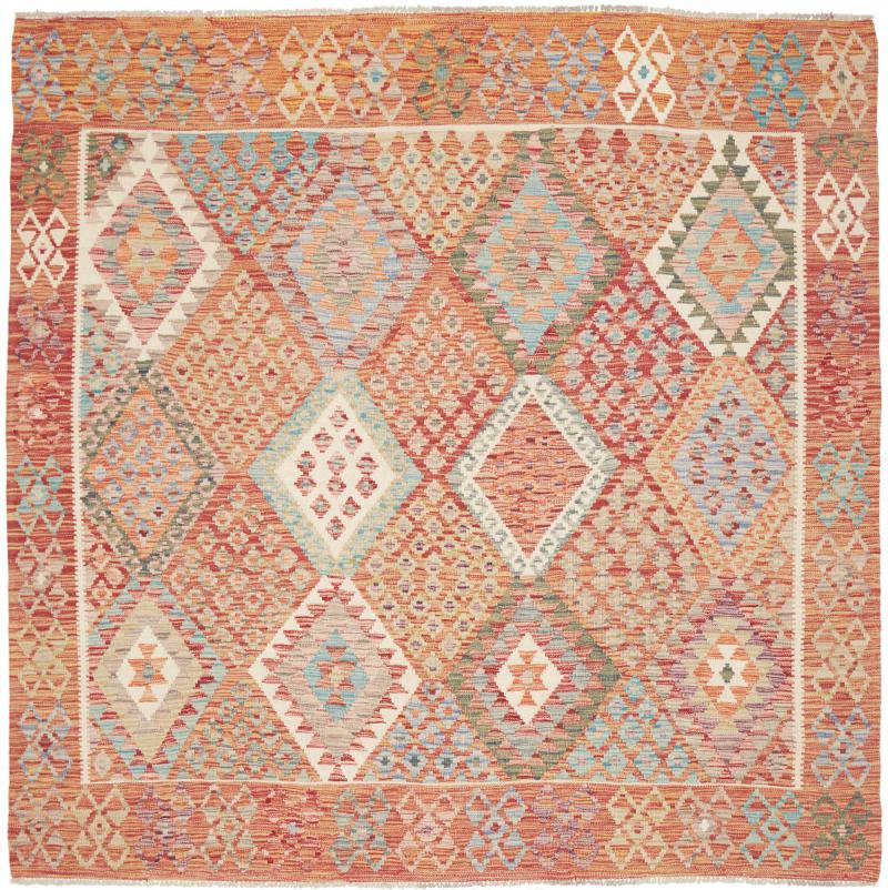 Afghanska mattan Kilim Afghan 204x207 204x207, Persisk matta handvävd 