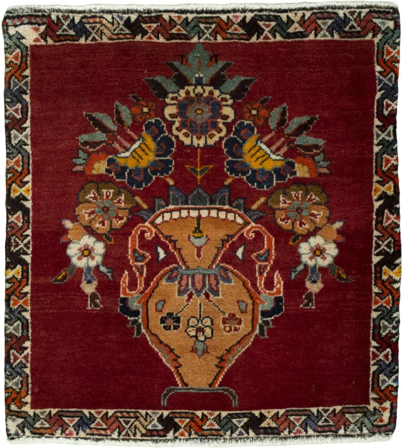 Persian Rug Persian Gabbeh Ghashghai 61x57 61x57, Persian Rug Knotted by hand