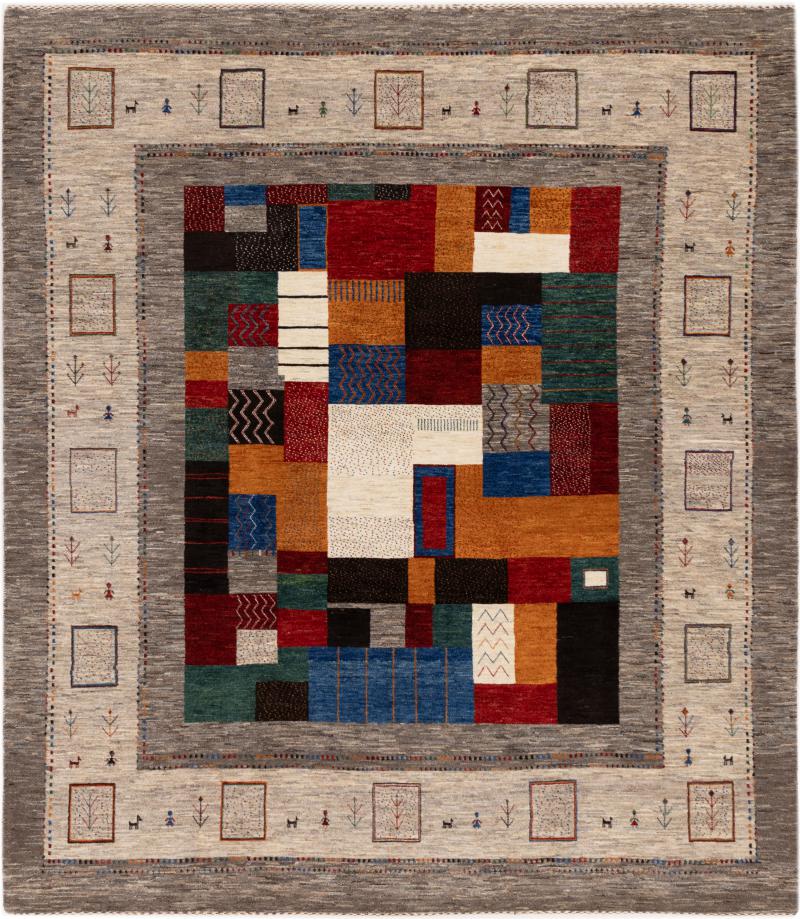 Persian Rug Persian Gabbeh Kashkuli Banafsheh 9'5"x8'3" 9'5"x8'3", Persian Rug Knotted by hand