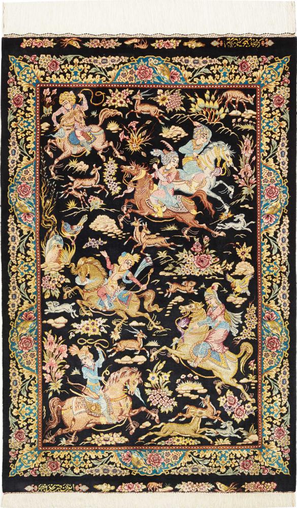 Persisk tæppe Ghom Silke 125x80 125x80, Persisk tæppe Knyttet i hånden