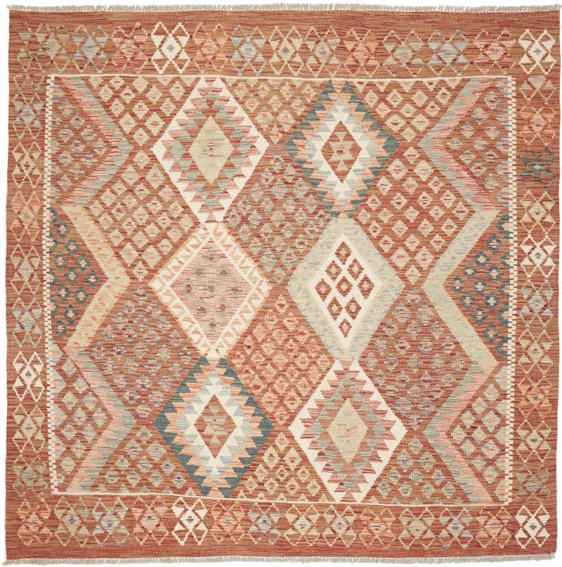 Afghaans tapijt Kilim Afghan 204x205 204x205, Perzisch tapijt Handgeweven