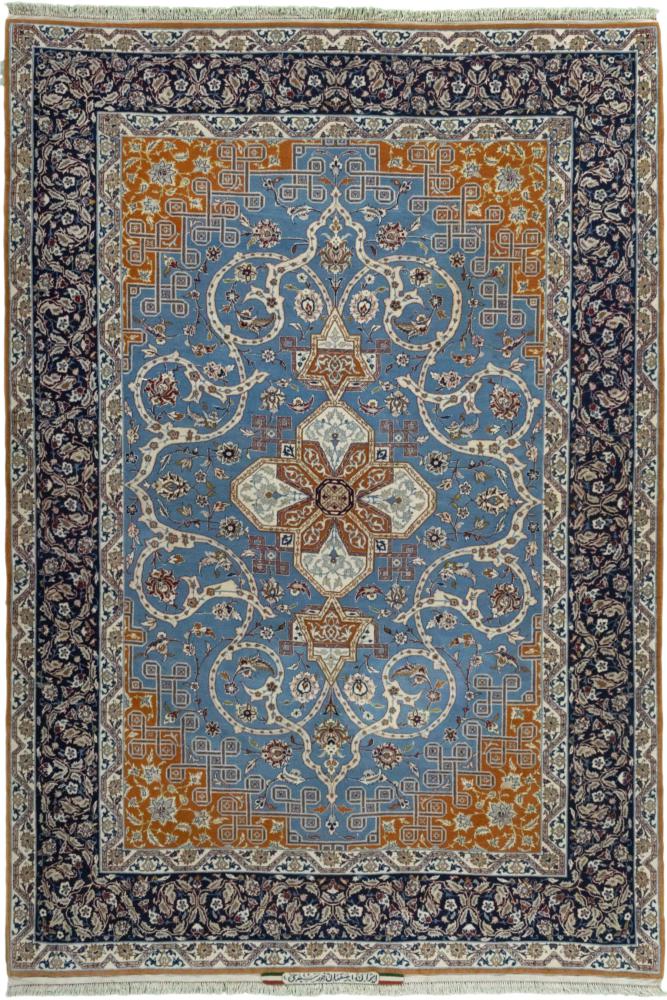 Tapete persa Isfahan Fio de Seda 222x149 222x149, Tapete persa Atado à mão