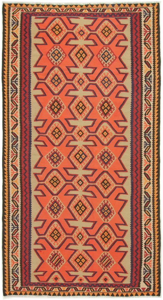 Tapete persa Kilim Fars Azerbaijan Antigo 9'7"x5'1" 9'7"x5'1", Tapete persa Tecido à mão