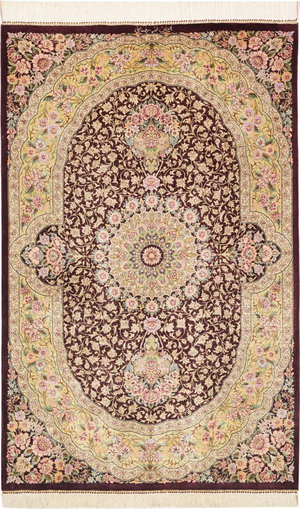 Persisk tæppe Ghom Silke 125x80 125x80, Persisk tæppe Knyttet i hånden