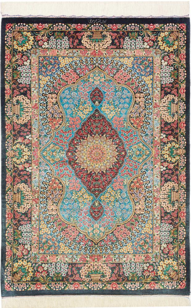 Persisk tæppe Ghom Silke 118x79 118x79, Persisk tæppe Knyttet i hånden