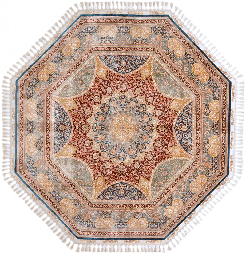 Alfombra china China Herike de Seda 220x218 220x218, Alfombra persa Anudado a mano