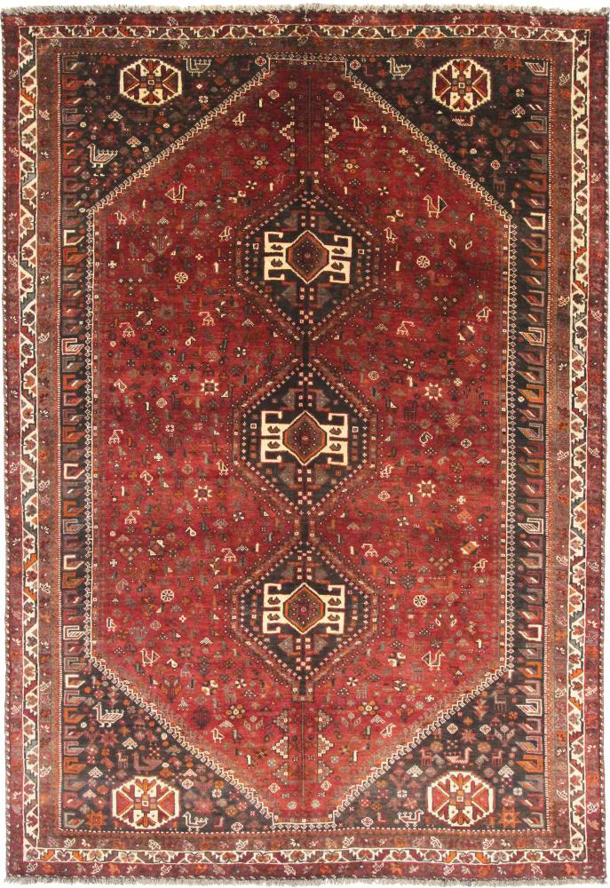 Persian Rug Shiraz 10'10"x7'6" 10'10"x7'6", Persian Rug Knotted by hand