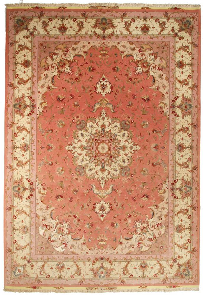Tapete persa Tabriz 60Raj Fio de Seda 355x250 355x250, Tapete persa Atado à mão