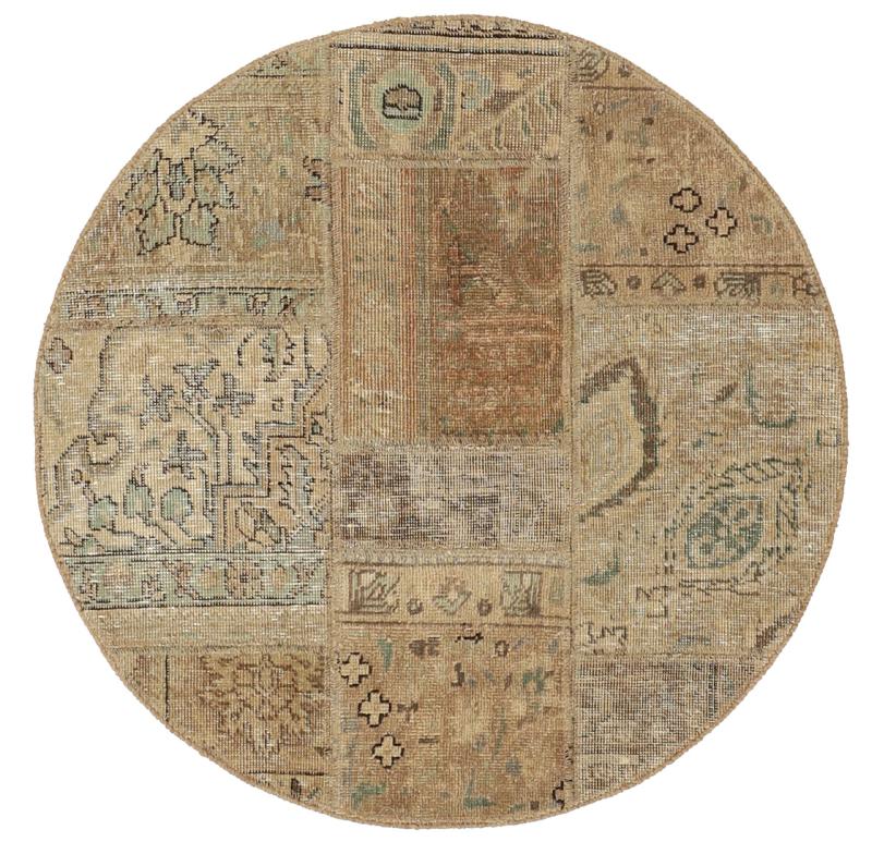 Persisk matta Patchwork 101x99 101x99, Persisk matta Knuten för hand