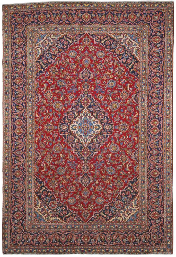 Persisk tæppe Keshan 366x241 366x241, Persisk tæppe Knyttet i hånden