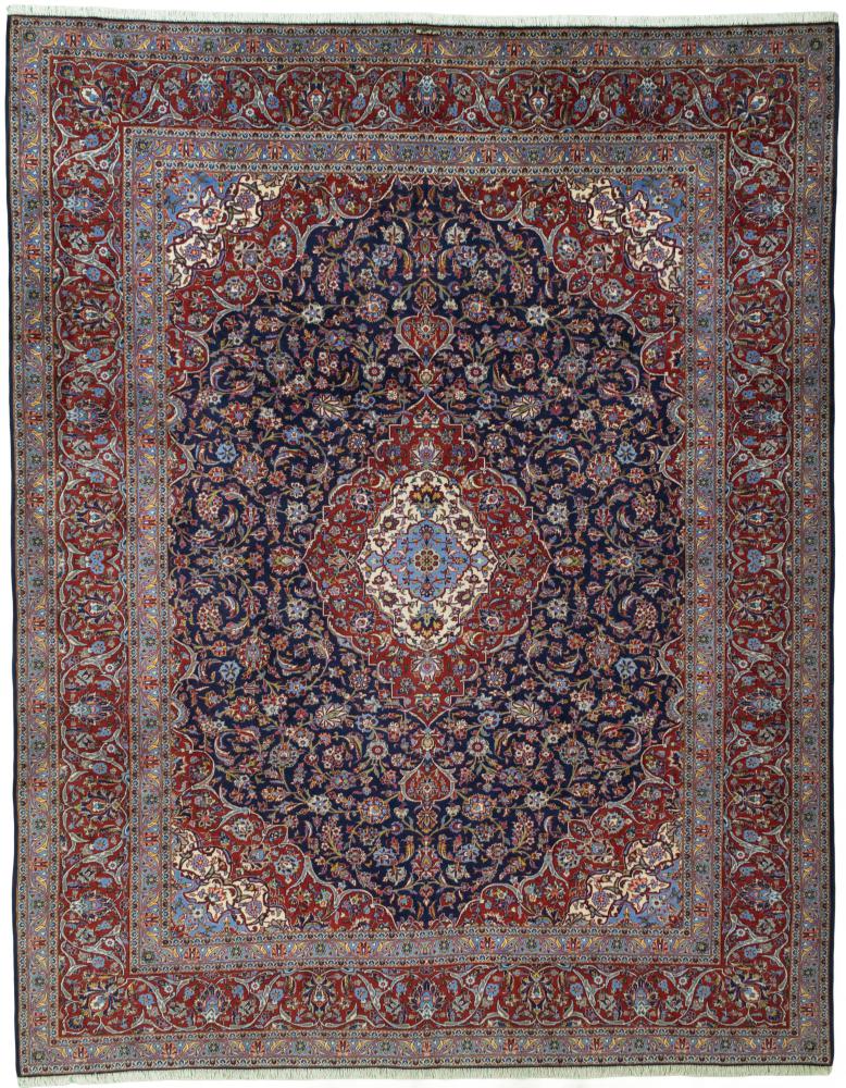 Persian Rug Keshan 12'8"x10'0" 12'8"x10'0", Persian Rug Knotted by hand