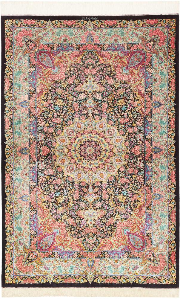 Perzisch tapijt Qum Zijde 154x101 154x101, Perzisch tapijt Handgeknoopte