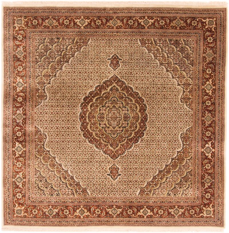 Indo rug Tabriz 206x206 206x206, Persian Rug Knotted by hand