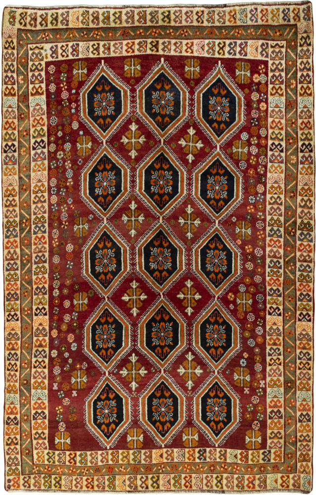 Tapis persan Persan Gabbeh Ghashghai 244x156 244x156, Tapis persan Noué à la main