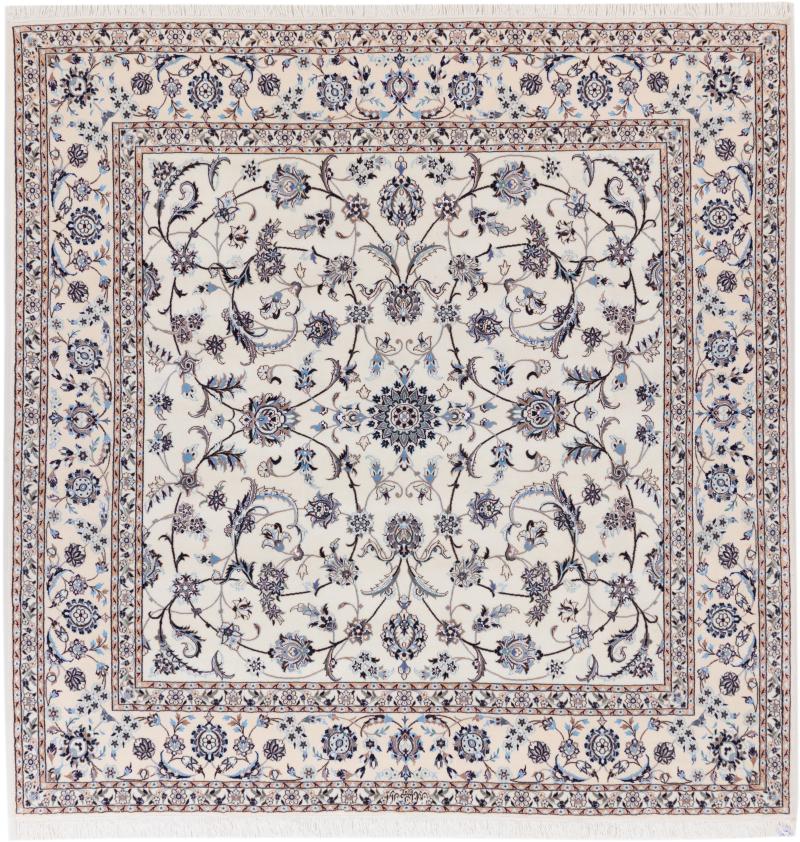 Persian Rug Nain 6La 6'11"x6'10" 6'11"x6'10", Persian Rug Knotted by hand